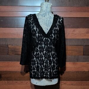 Old Navy Charcoal Lace Top